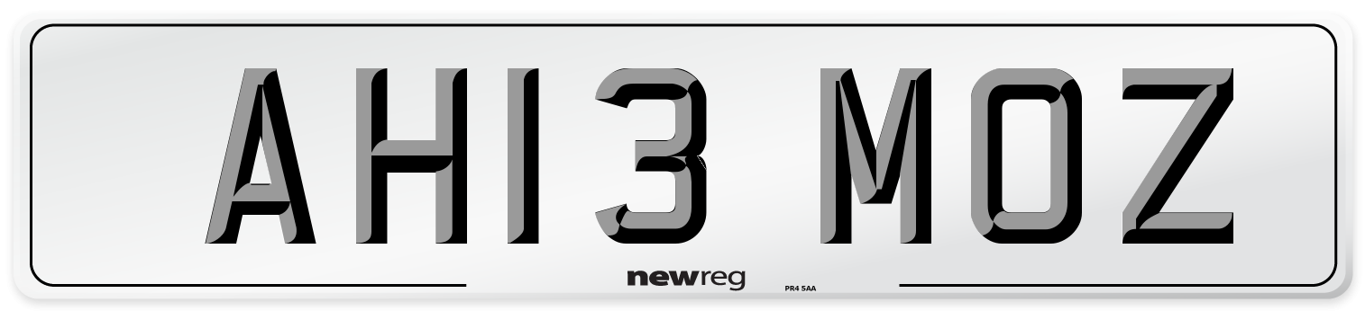 AH13 MOZ Number Plate from New Reg